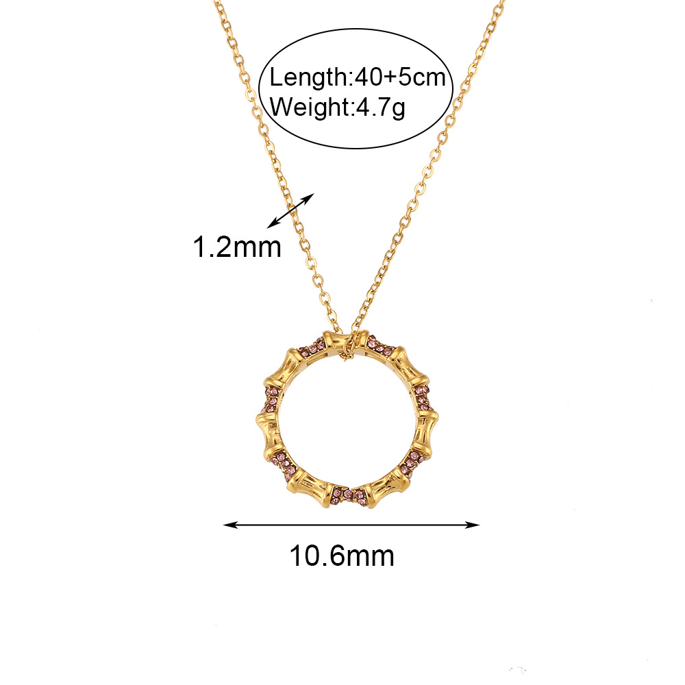 Bamboo Ring Pendant Stainless Steel Necklace