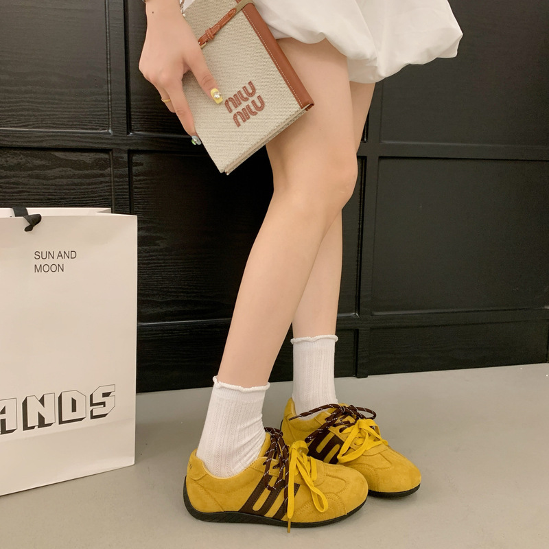 复古豹纹德训鞋女2025新款夏季百搭时尚休闲运动板鞋增高透气单鞋|undefined