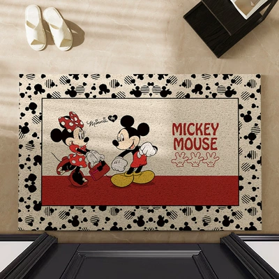 Avtomobil döşəmə paspasları – Cut - accompanying-mickey-painting-edge-4060cm-silk-circle-wear-resistant-and-dirt-resistant