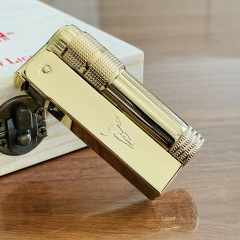 imco Austria brand lighter 6700 brass-plated IP gold fuel gift cotton oil kerosene wooden box gift