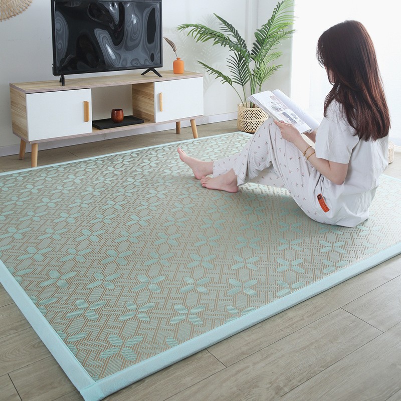 Alfombra refrescante de estilo japonés, tatami para el lado de la cama, alfombra para el hogar, alfombra de verano para sala de estar, alfombra para estudio, fácil de cuidar, resistente al desgaste, alfombra refrescante.