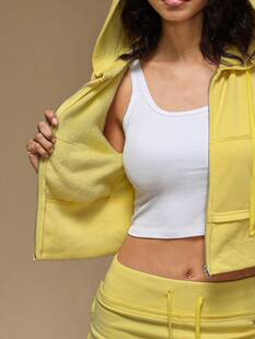 Y 47185 Hooded Zip Short Cropped Cardigan �Bñ��朶̿��_���l
