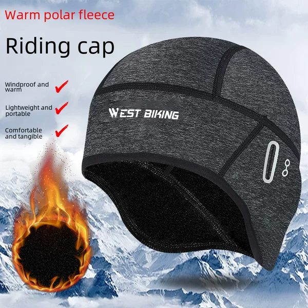 West Biking Cycling Warm Hat with Glasses Hole Hat Mountaineering Hat Sports Ski Fleece Hat
