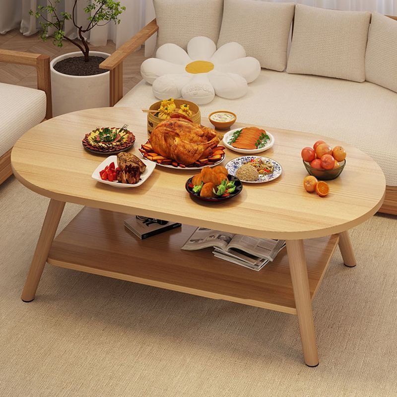 Coffee table for living room, suitable for small apartments and rental houses, oval-shaped dining table, balcony tea table, multifunctional coffee table