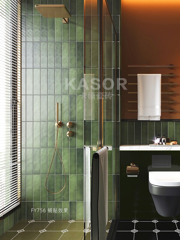French Matte Antique Green Handmade Tiles Kitchen Bathroom Wall Tiles Trendy Shop Bakery Floor Tiles Antique Style