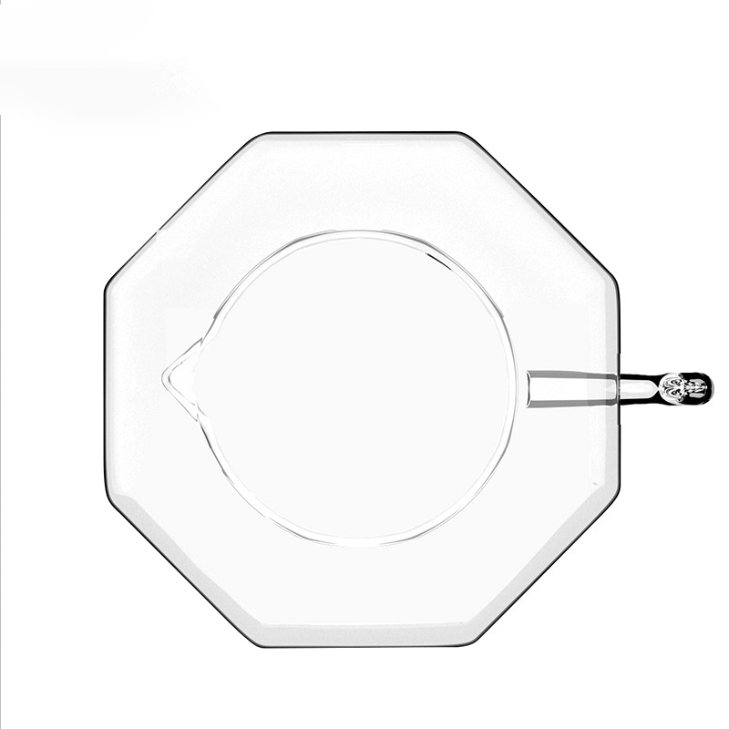 Spheniscus Octagonal Glass Sharing Pot, Thick Octagonal Ceramic Filter Cup Hand Brew Coffee Set for Home