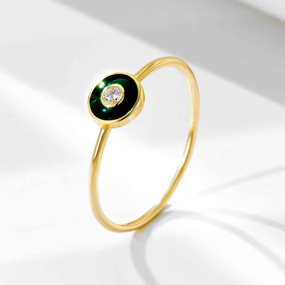 Europa y América nueva s925 plata esterlina ins estilo simple color epoxi pintura anillo simple de las mujeres Joyería La Mano