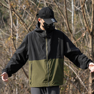 Spring and Autumn Sports Casual Windbreaker Men's and Women's Same Size Nylon Waterproof Hooded Jacket Loose Couple's 72230 Jacket