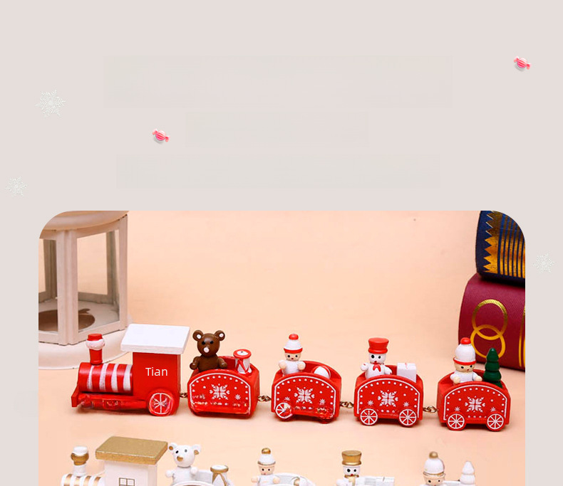 Sélection rigoureuse de décorations de Noël, cadeaux de Noël créatifs pour enfants, petits trains, ornements de bureau pour fenêtres en bois_voghion.com