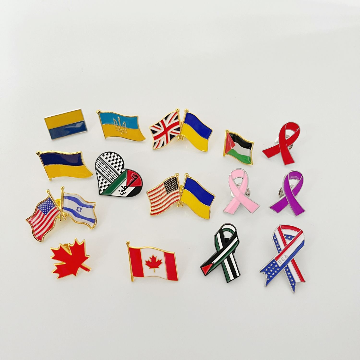 欧美时尚跨境热销国旗系列胸针英国美国澳大利亚国旗徽章衣饰胸章