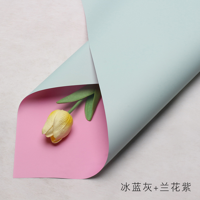 Huaxi Color sólido de doble cara Papel Ouya Material de embalaje de flores al por mayor Floristería Paquete de flores Material de flores Papel de embalaje de ramo