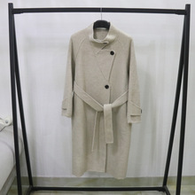 欧洲站韩版时尚立领收腰显瘦羊毛双面呢大衣冬新款中长款女装