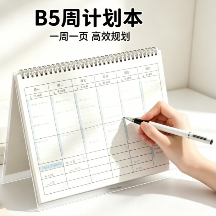 B5 Weekly Planner Weekly Schedule Time Management Efficiency Manual Student Study and Work Monthly Planning Notebook