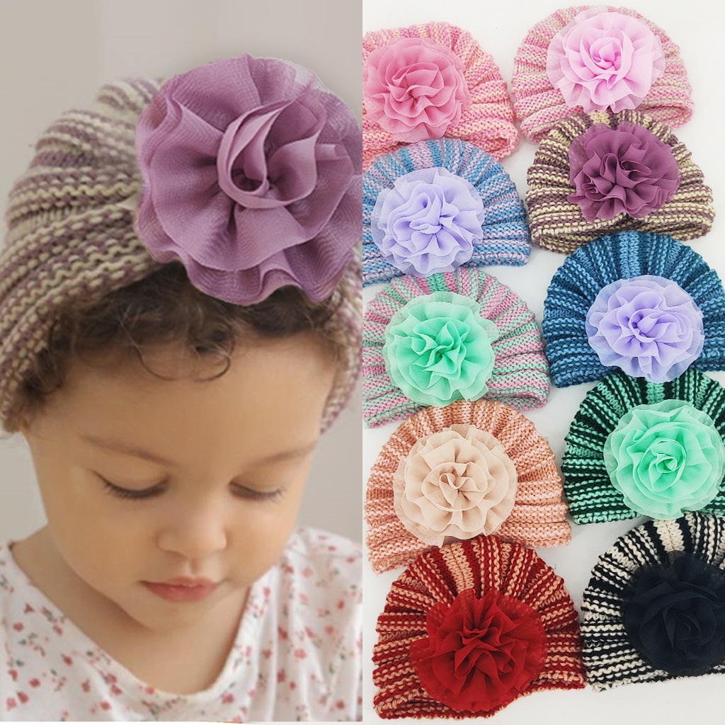 Children Unisex Fashion Flower Flowers Baby Hat display picture 3