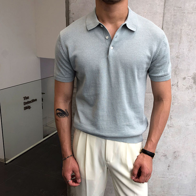 Camisa POLO casual delgada de verano para hombres Camiseta de moda coreana de manga corta de moda Comercio exterior Fábrica transfronteriza al por mayor