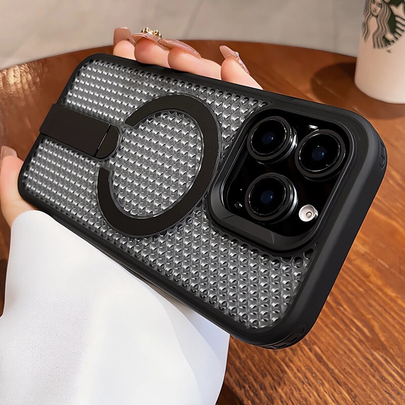 凡星蜂窝散热磁吸支架适用苹果17PRO手机壳iPhone16冰点镂空防摔|undefined