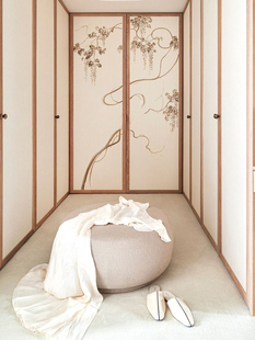 ♔ Sliding Door, Song Dynasty Aesthetic Partition Door, Sliding Track Door, Walk-In Cloakroom Wardrobe Door, Solid Wood Wardrobe Door