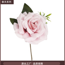 跨境新款仿真花头单朵高档家居装饰diy插花材料拍摄道具婚庆布景