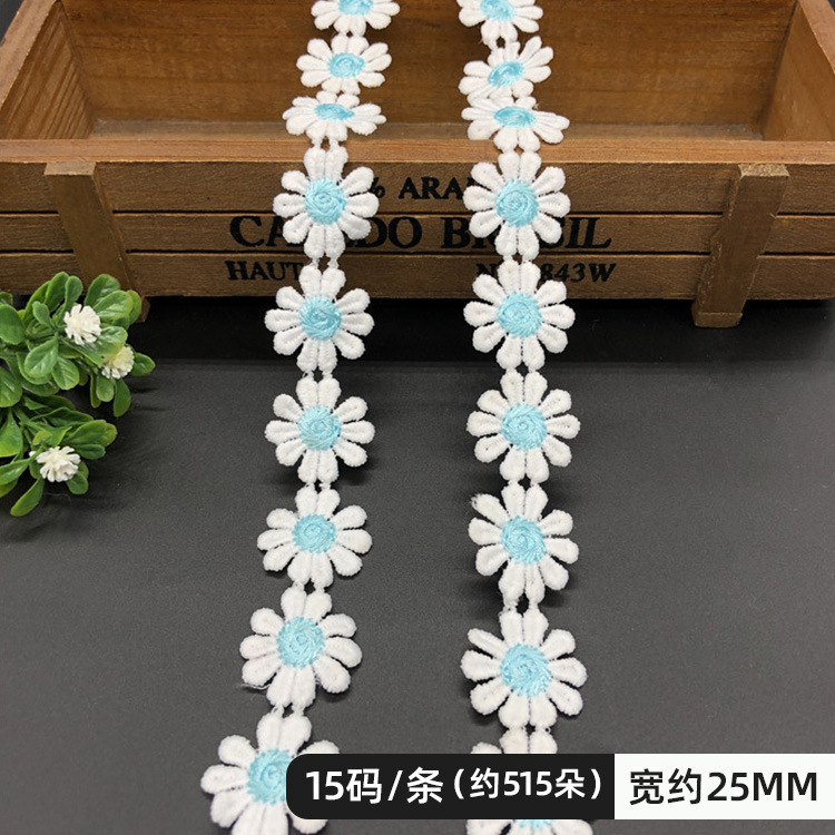 RY color encaje flores pequeñas accesorios hecho a mano bricolaje encaje correa lateral ropa cortina bordado tela material decoración