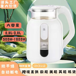 跨境烧水壶大容量水壶小电热水壶恒温家用电水壶迷你不锈钢热水壶
