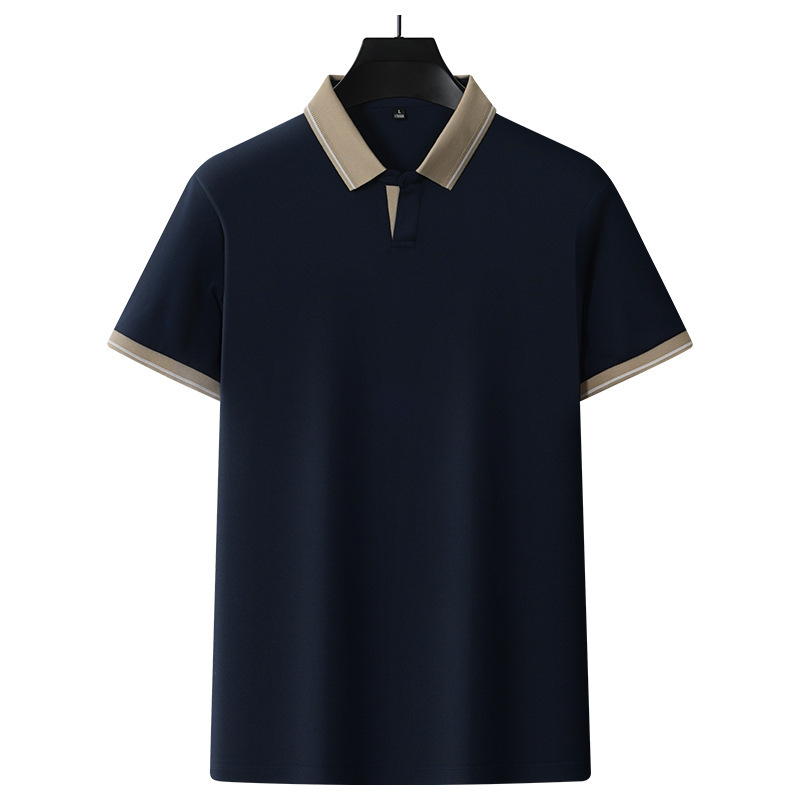 Woodpecker Men's Business Casual Polo Shirt High-end Light Luxury Polo Shirt Solid Color Lapel Men's Polo Short-sleeved Shirt