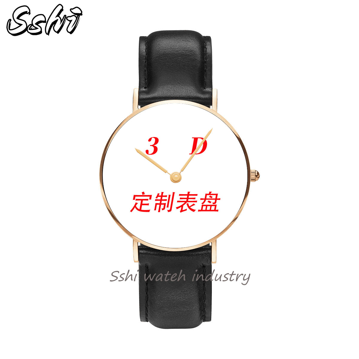 Creative Export Amazon Popular Genuine Leather Belt Customizable Watch for Men and Women Customized Pattern Logo Quartz Watch