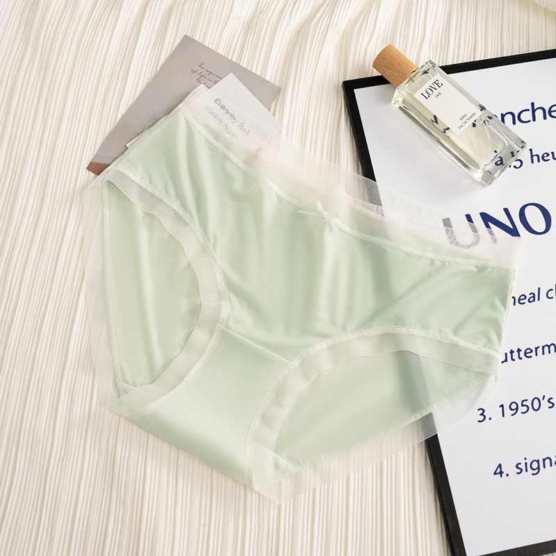 Bragas de seda de hielo de talla grande para niñas gordas MM bragas de seda de hielo 100% algodón entrepierna antibacteriano entrepierna transpirable calzoncillos de mujer