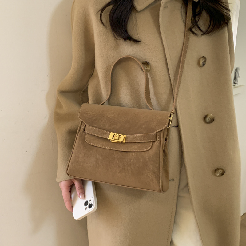 Cross-border retro mate bolso de mano 2025 nuevo estilo de moda bolso de hombro de alto nivel bolso de mujer Kelly