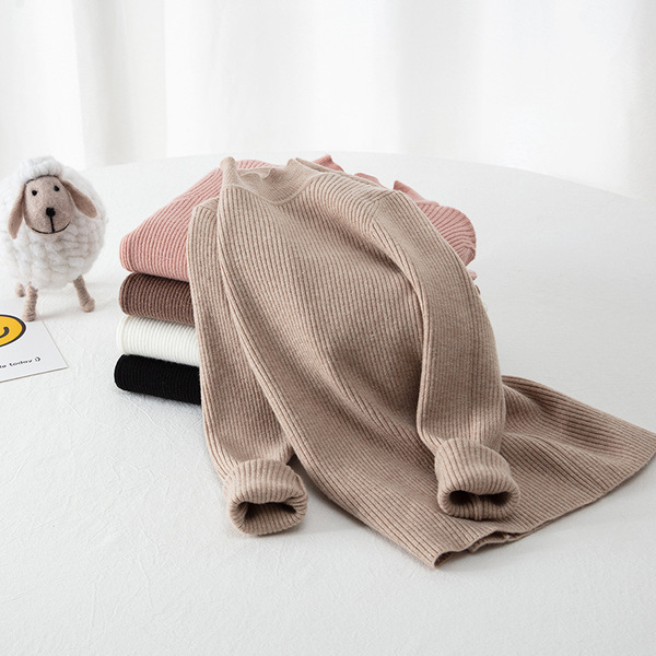 Solid color children's woolen base sweater