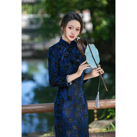 旗袍2023年新款超火中国风年轻漂亮流行时尚减龄冬天改良版连衣裙