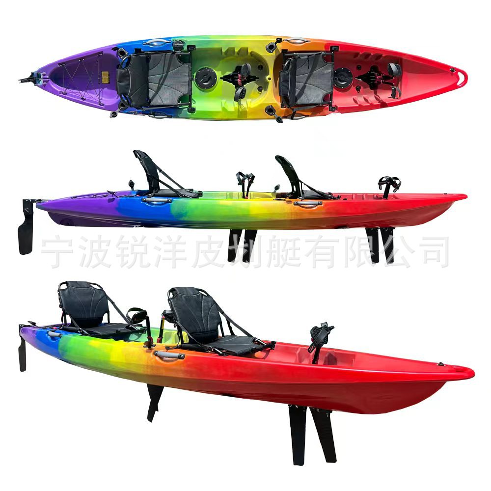 Outdoor Rotational Molded 3.96 Double-Person Fishing Boat with Fixed Seats, Fishing Boat, Penguin Pedal Kayak, Canoe