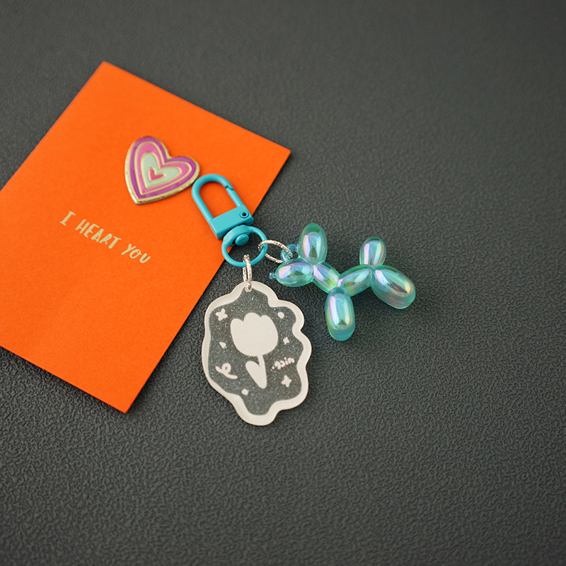 En línea de la celebridad del color del caramelo DIY globo perro colgante burbuja perro bolsa de adornos lindo llavero de regalo de Alta sentido de la muchacha