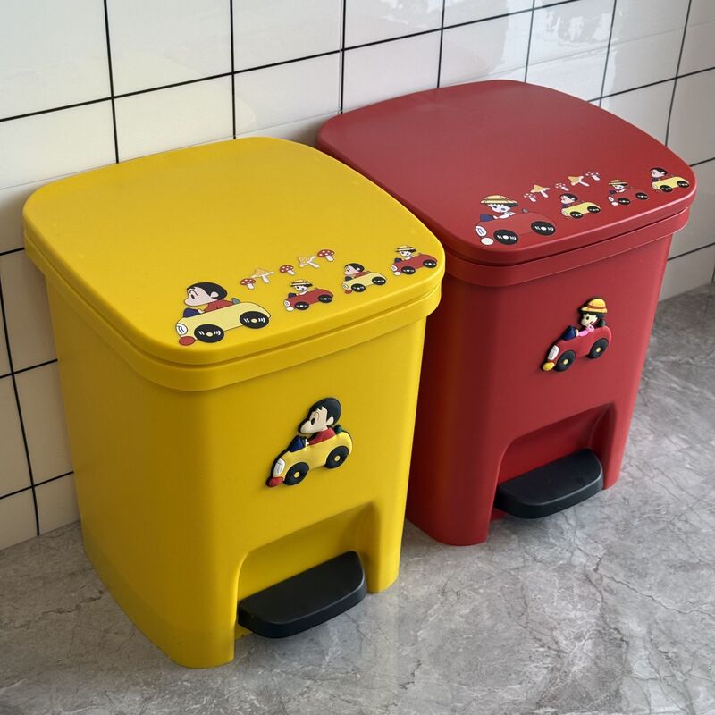 ゴミ箱 家庭用 リビング 寝室 キッチン 可愛い 高品質 蓋付き 足踏み式 大容量 漫画 クレヨンしんちゃん|undefined