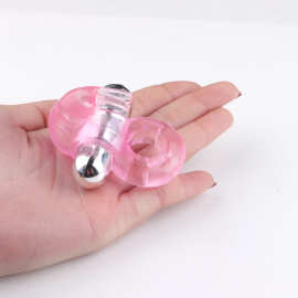 兔子震动环锁精环震动前列腺按摩器海豚水晶震动套成人性用品批发