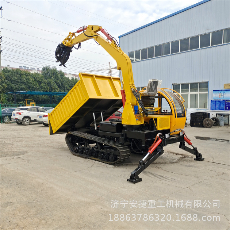 烂泥地履带随车抓 甘蔗运输液压抓机 流动作业履带式抓木机