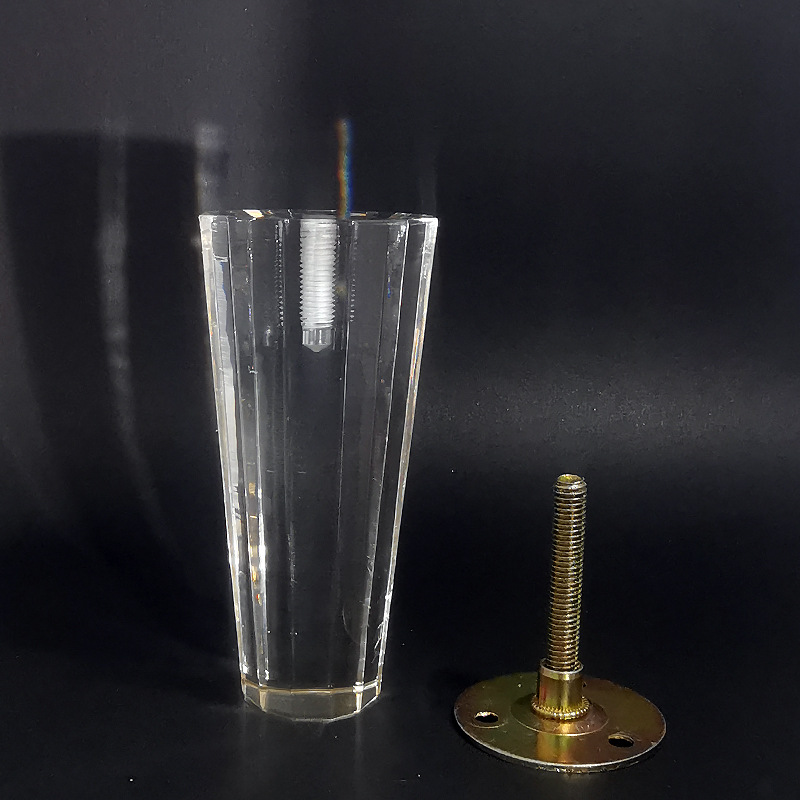 【简约时尚 品质生活】亚克力坚纹切割面沙发脚 有机玻璃家居脚