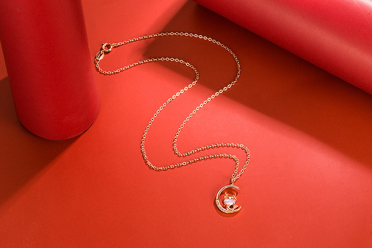 Korean version of hibiscus stone zodiac pendant diamond necklace pendant fashion accessoriespicture8