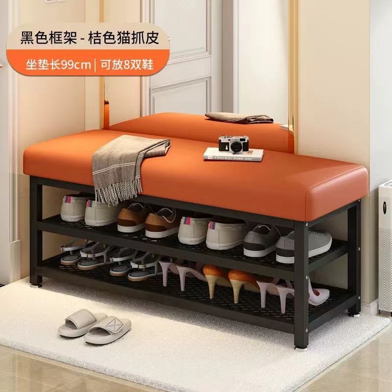 Cambio de taburetes de zapatos puerta de entrada de asiento taburete de zapatos portable paquete suave de lujo ligero creativo taburete rack de zapatos