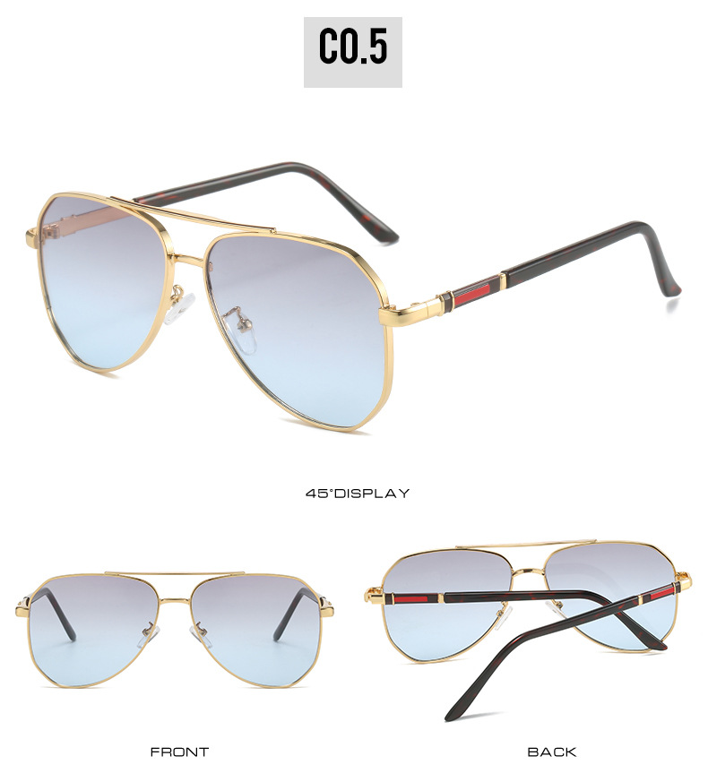 Modern Style Solid Color PC UV400 Protection Toad Glasses Full Frame Men's Sunglasses