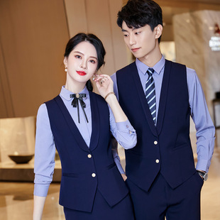 Men's and Women's Professional Suit Vest Set Hotel Front Desk Room Attendant Overalls Catering ktv Tooling