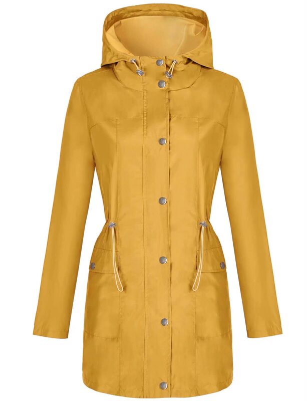 [Pu Factory] Polyester Poncho for Adults, Men and Women, Long Gown Raincoat, High Frequency Hot Pressed Hooded Waist Waterproof Jacket, Custom-Made