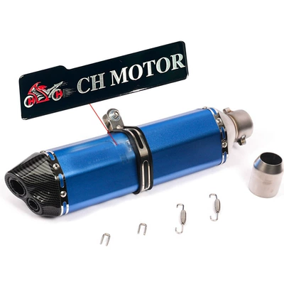 Exhaust pipe — Ninja 250, Yongyuan 350R25/R3 - 13-double-tail-extended-small-hexagonal-blue