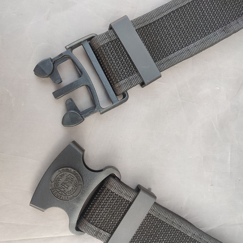 Security officer uniform outer belt buckle tactical training soft webbing student military training thick woven belt waist cinch