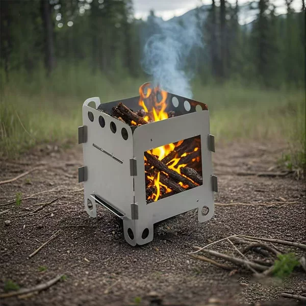 Outdoor Camping Stainless Steel Portable Wood Stove Alcohol Stove Hiking Fuel Stove Factory Direct Supply