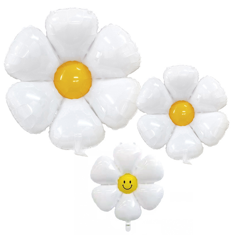 Sunflower small Daisy new Korean INS white aluminum film egg flower sunflower photo Net Red Balloon Sunflower small Daisy new Korean INS white aluminum film egg flower sunflower photo Net Red Balloon
