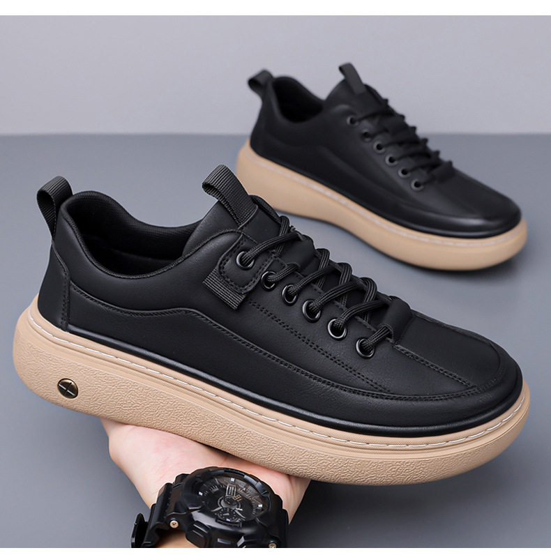 Giày da nam sneaker cổ thấp phong cách retro, đế cao su, dây buộc, phù hợp đi chơi và lái xe — GX1617 màu nâu, GX1617 màu đen chi tiết 21
