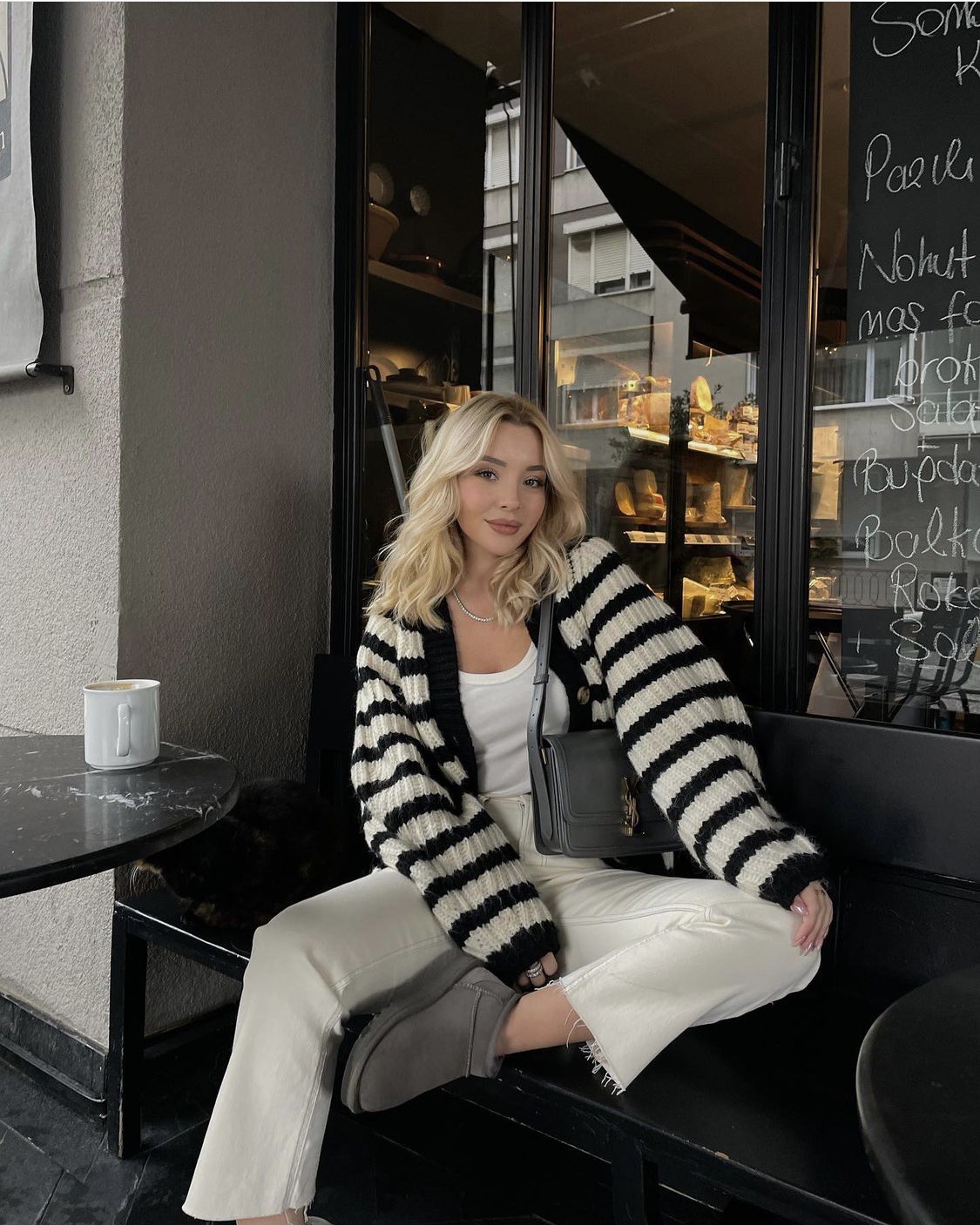 546g Weight Long Sleeve Sleeve Length Single Breasted Placket Type Wholesale Women's Casual Stripe Long Sleeve Sweaters & Cardigans