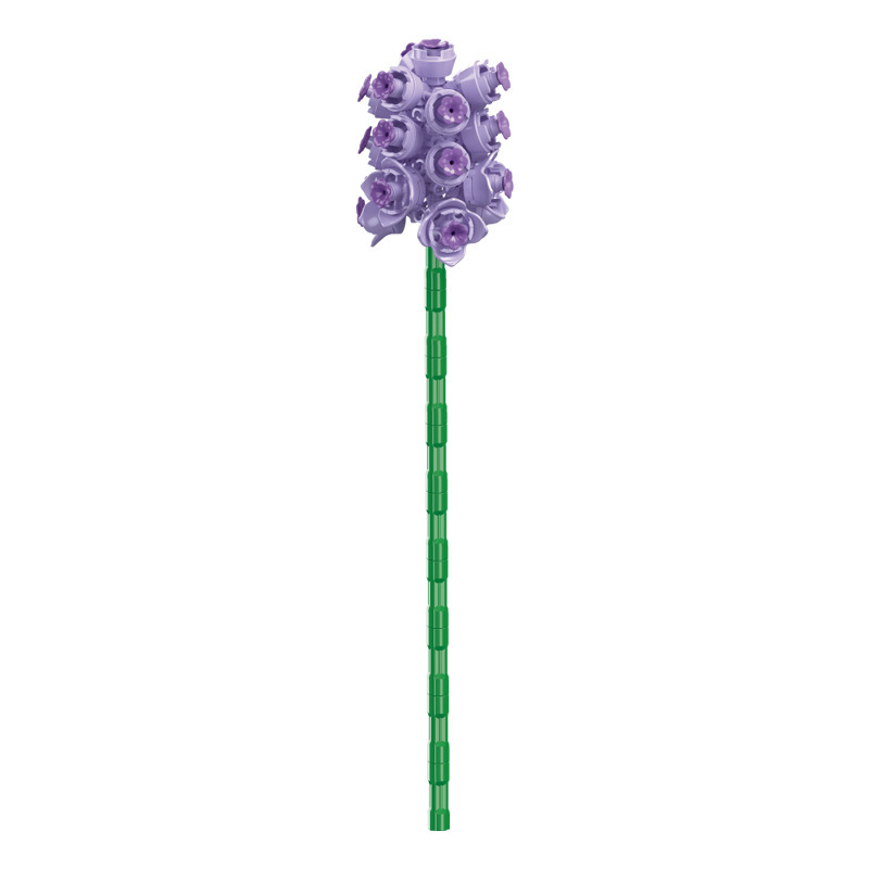 钻马积木花永生花束抱抱桶仿真花小颗粒积木DIY玩具七夕女生礼物|undefined