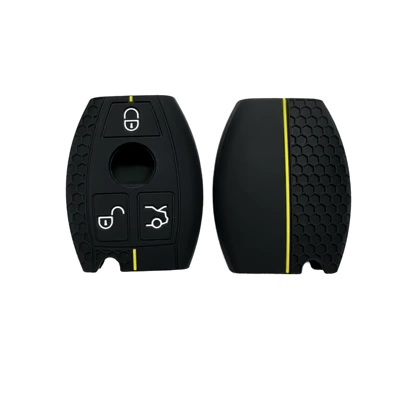 Static Rod/Key Bag car silicone key cover car - black-yellow-line