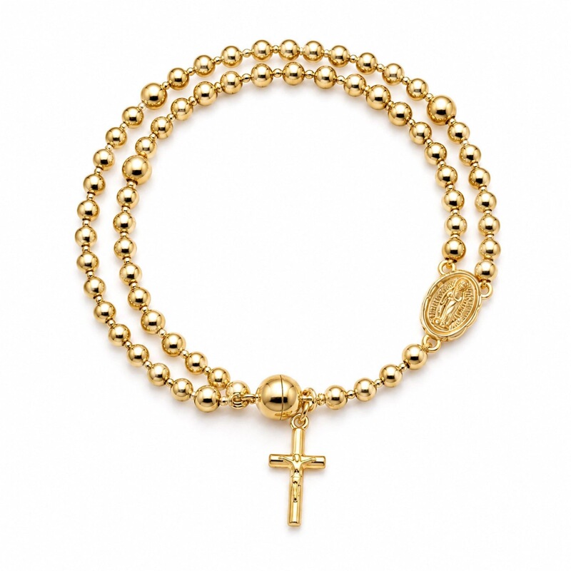 Women's Layered Bracelet with Faceted Diamond-Shaped Crystal, Gold Magnetic Ball Beaded Bracelet, Amethyst Cross Bracelet for Women Women's Layered Bracelet with Faceted Diamond-Shaped Crystal, Gold Magnetic Ball Beaded Bracelet, Amethyst Cross Bracelet for Women